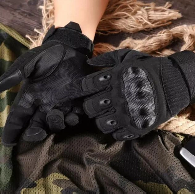 Перчатки защитные на липучке FQ20T001 Черный XL (Kali) - изображение 2