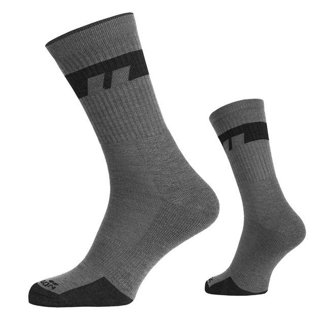 Антибактеріальні шерстяні шкарпетки Pentagon ALPINE MERINO SOCKS MID EL14016 Large, Cinder Grey (Сірий) - Фото 1 Антибактеріальні шерстяні шкарпетки Pentagon ALPINE MERINO SOCKS MID EL14016 Large, Cinder Grey (Сірий) - зображення 1