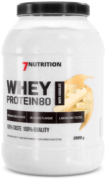 Протеїн 7Nutrition Whey Protein 80 2000 г Білий шоколад (5907222544419) - зображення 1