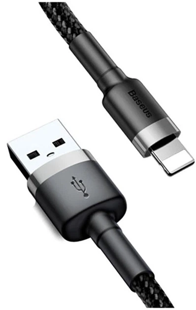 Кабель Baseus Cafule Cable Lightning 0,5m 2.4A Gray Black - Фото 1 Кабель Baseus Cafule Cable Lightning 0,5m 2.4A Gray Black - изображение 1