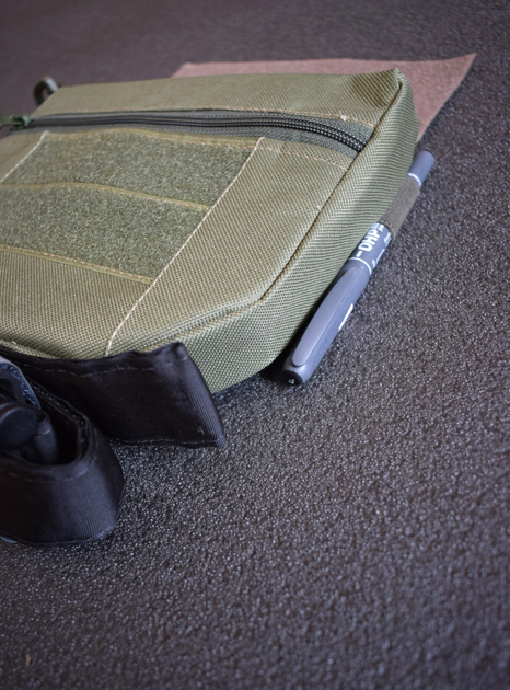 Напашник сумка, паховый подсумок тактический утилитарный с креплением к плитоноске на велкро Олива - изображение 2