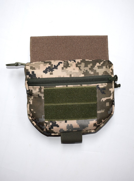 Напашник сумка, паховый подсумок тактический утилитарный с креплением к плитоноске на велкро Пиксель - изображение 1