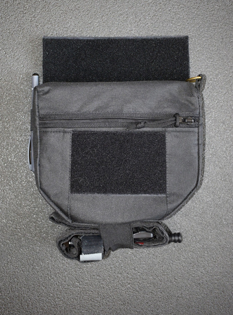 Напашник сумка, паховый подсумок тактический утилитарный с креплением к плитоноске на велкро Черный - изображение 1