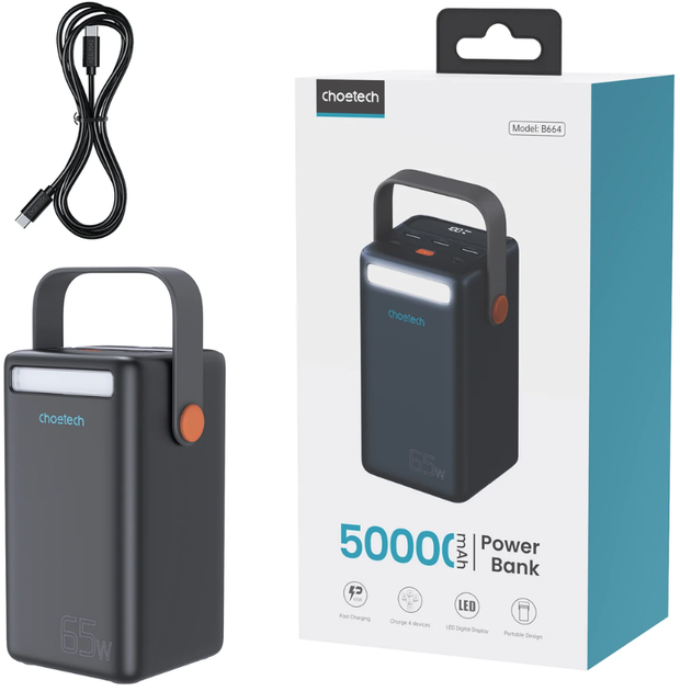 Павер банк УМБ Choetech 50000mAh PD + QC 65W Power Bank Choetech 50000mAh PD + QC 65W - изображение 3