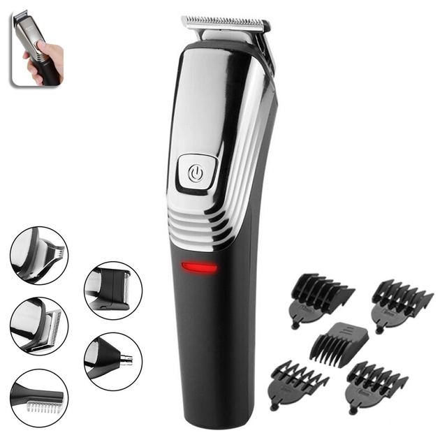 Аккумуляторная машинка для стрижки волос и бороды Kemei LFQ-KM-5900 6в1 ...