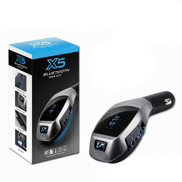 FM Модулятор Bluetooth X5 P BT в машину трансмітер з дисплеєм - зображення 6