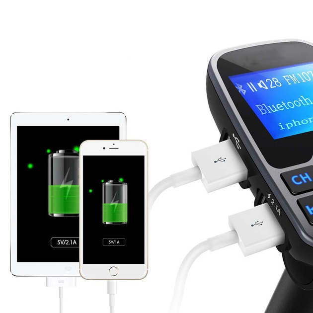 FM Модулятор Bluetooth T11 в машину трансмиттер с дисплеем - изображение 4