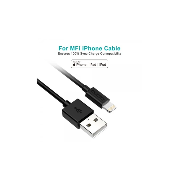 Дата кабель USB 2.0 AM to Lightning 1.8m 2.1A MFI Black Choetech (IP0027-BK) - Фото 6 Дата кабель USB 2.0 AM to Lightning 1.8m 2.1A MFI Black Choetech (IP0027-BK) - изображение 6