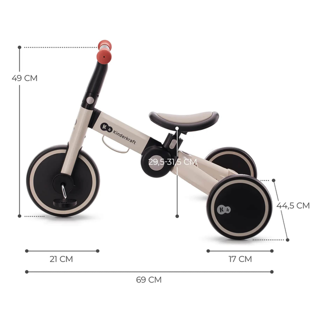 Триколісний велосипед KinderKraft 4TRIKE 3 в 1 Silver Grey (5902533922413) (KR4TRI22GRY0000) - зображення 12