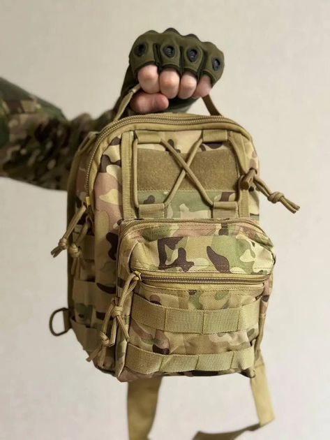 Армейский тактический сумка-рюкзак 5 л мультикам - изображение 1