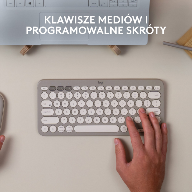 Klawiatura bezprzewodowa Logitech K380 Multi-Device Bluetooth Sand (920-011165) - obraz 2
