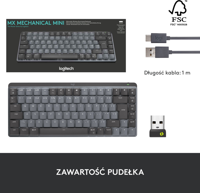Klawiatura bezprzewodowa Logitech MX Mechanical Mini Minimalist Graphite (920-010780) - obraz 8