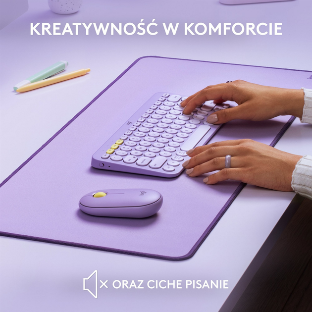 Klawiatura bezprzewodowa Logitech K380 Multi-Device Bluetooth Lavender Lemonade (920-011166) - obraz 3