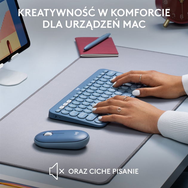 Klawiatura bezprzewodowa Logitech K380 for Mac Multi-Device Bluetooth Keyboard Blueberry (920-011180) - obraz 3