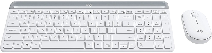 Комплект бездротовий Logitech MK470 Wireless Slim Combo White (920-009205) - зображення 4