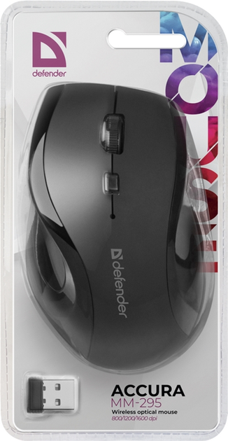 Mysz Defender Accura MM-295 Wireless Black (4714033522953) - obraz 6