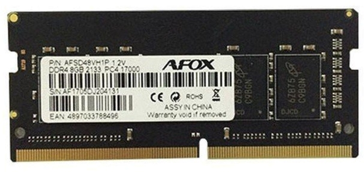 Оперативна пам'ять AFOX SODIMM DDR4-2133 8192MB PC4-17000 (AFSD48VH1P) - зображення 1