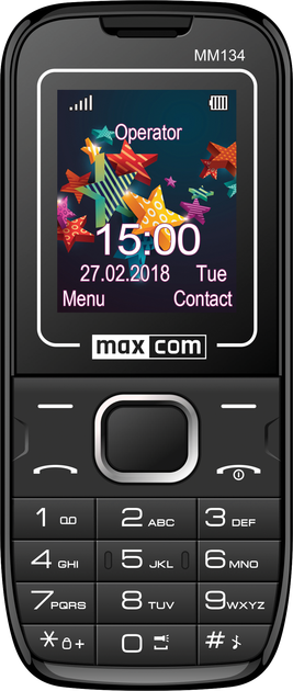 Мобільний телефон Maxcom MM134 Black (без зарядного пристрою) - зображення 1