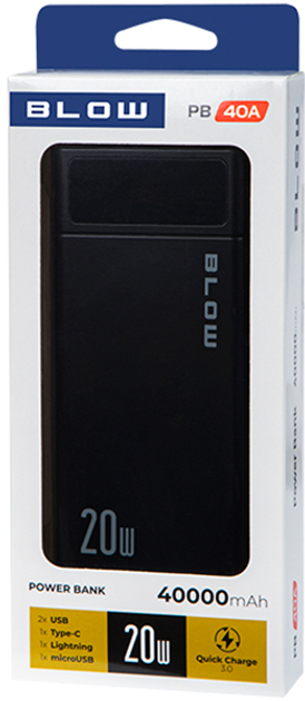 Powerbank Blow PB40A 40000 mAh Black (81-131#) - obraz 3