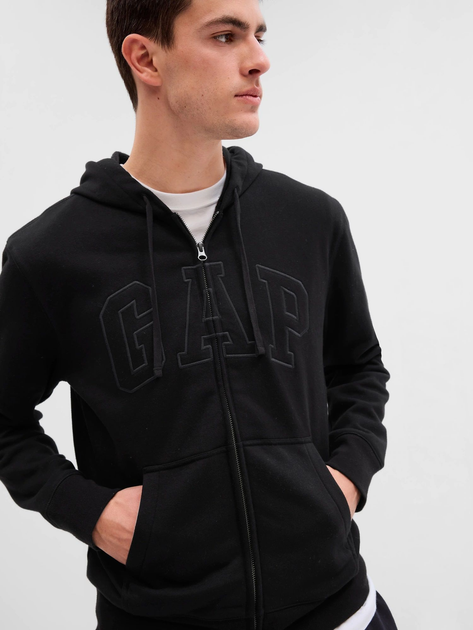 Bluza męska rozpinana streetwear z kapturem GAP 499917-06 L Czarna (1200046477661) - obraz 1