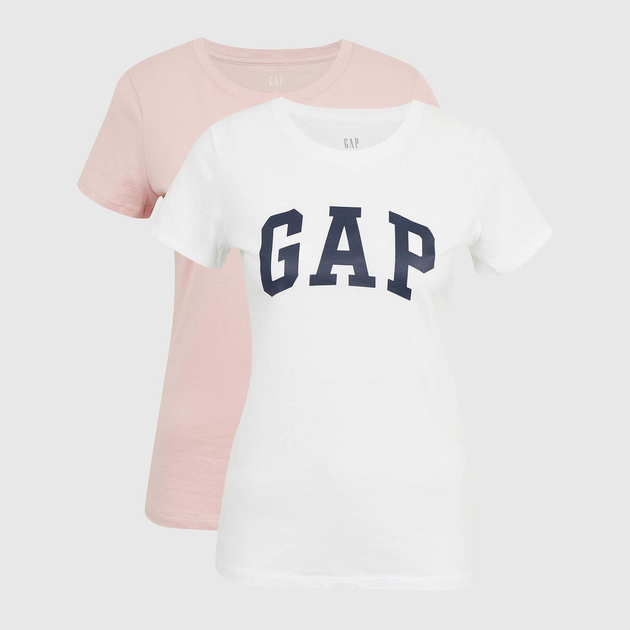Zestaw koszulek damskich 2 szt GAP 548683-02 M Różowy/Biały (1200054054939) - obraz 1