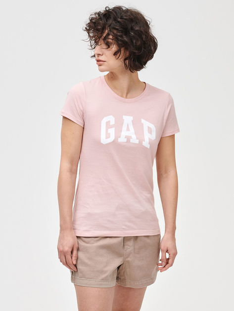 Футболка бавовняна жіноча GAP 548683-02 L (2 шт) Рожевий/Білий (1200054054946) - зображення 9