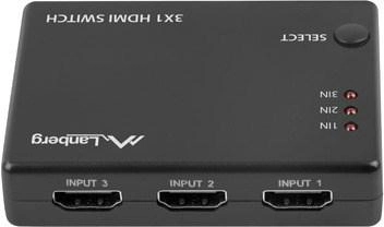 Rozdzielacz Lanberg HDMI 1x3 V2.0, 3D, 4K (SWV-HDMI-0003) - obraz 1