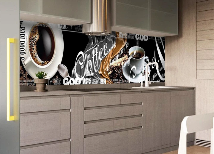 Кухонный фартук Скинали Coffee a good idea (фотопечать, кофе, кофейная тематика, чашка, пленка самоклеющаяся ) 60х200 см - изображение 7