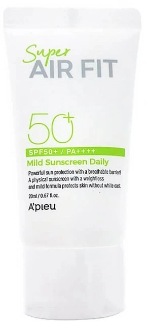 Сонцезахисний крем A'Pieu Super Air Fit Mild Sunscreen Daily SPF50+ PA++++ 50 мл - Фото 1 Сонцезахисний крем A'Pieu Super Air Fit Mild Sunscreen Daily SPF50+ PA++++ 50 мл - изображение 1