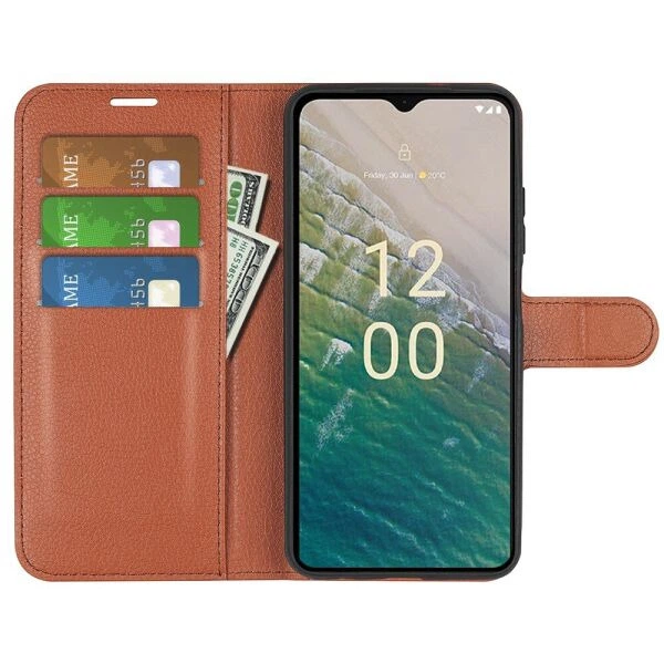 Класичний чохол-книжка Deexe Book Type для Nokia C32 - Brown - зображення 2