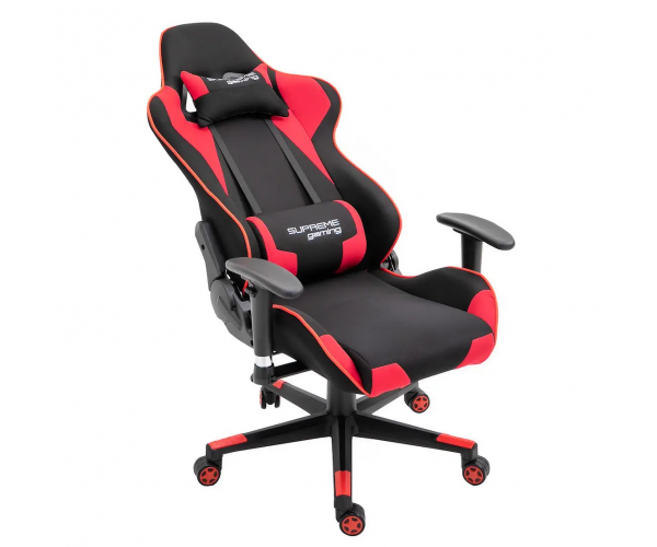 Ігрове комп'ютерне крісло для геймерів та роботи Supreme Gaming чорний та червоний - зображення 3