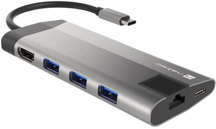Hub USB-C NATEC Fowler Plus HDMI+USB Typ-A+USB Typ-C+Micro SD+SD (NMP-1690) - obraz 1