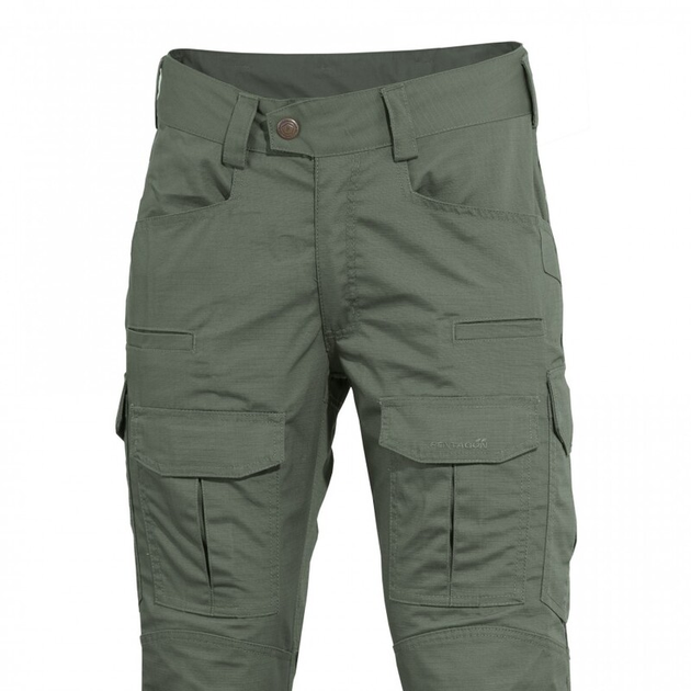 Тактичні військові штани Pentagon Lycos Combat Pants K05043 32/34, Camo Green (Сіро-Зелений) - зображення 2