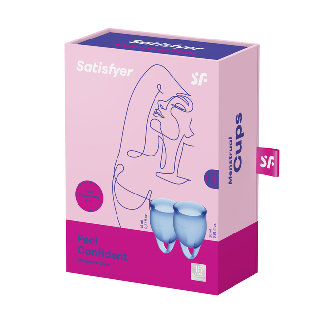 Набір менструальних чаш Feel Confident колір: синій Satisfyer (Німеччина) - изображение 5