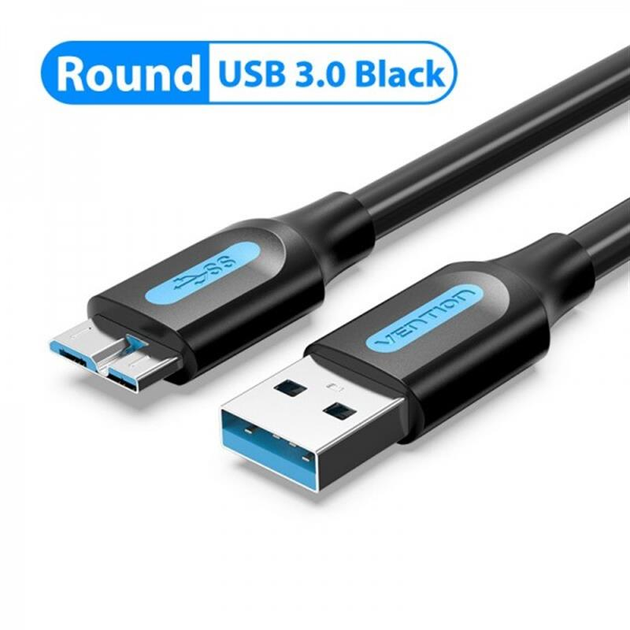 Photos - Cable (video, audio, USB) Vention Кабель  USB - MicroUSB-B (M/M) PVC Round nickel-plated, 0.25 м Black  (COPBC)