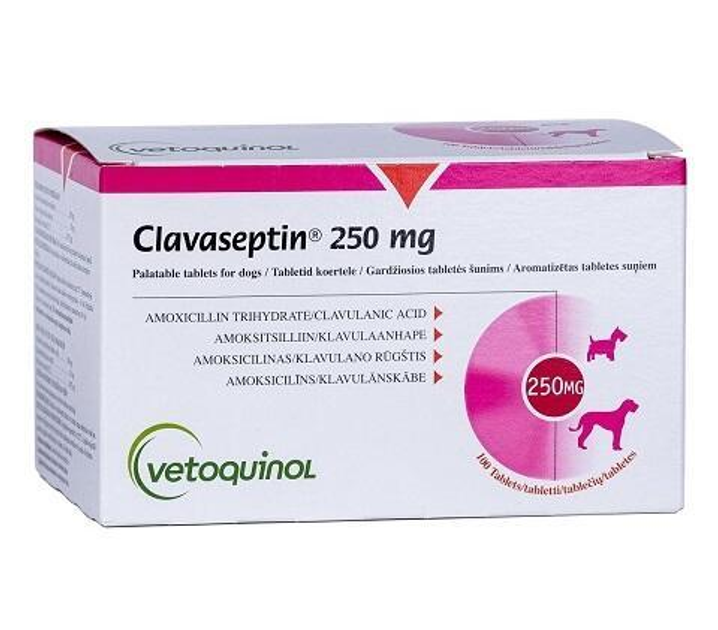 Антибиотик для собак и кошек Клавасептин (Clavaseptin) 250 мг 10 табл ...