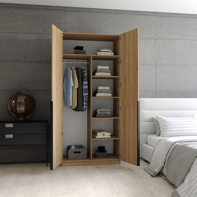 Шкаф для одежды со штангой и полками ForestWood 600х2200х500 Дуб сонома ...