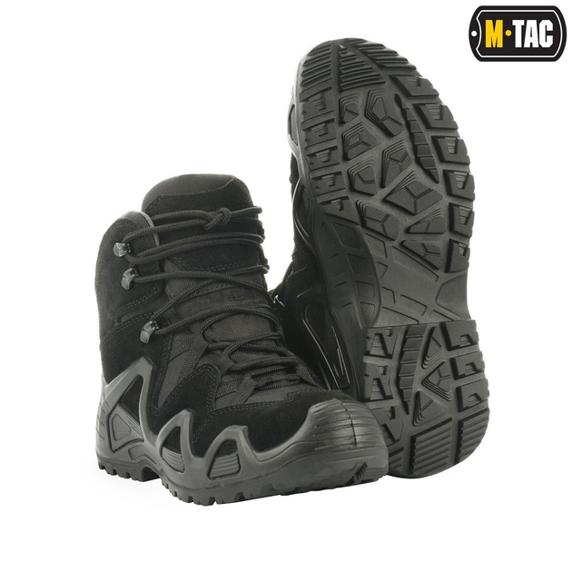 Водонепроницаемые ботинки (берцы) 43 размер (27,8 см) тактические (военные) треккинговые демисезонные Alligator Black (Черные) M-tac для ВСУ - изображение 1