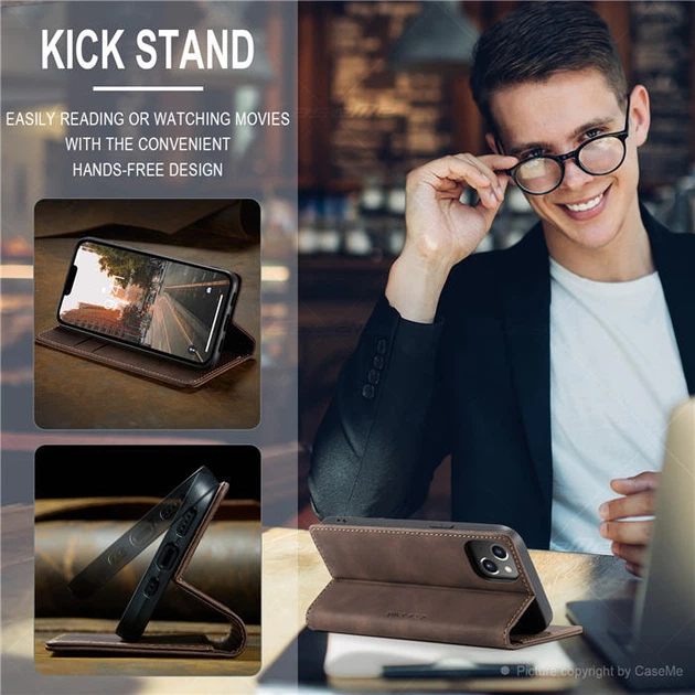 Чохол книжка з магнітом iPhone 14 Plus CaseMe Dark Brown (30852-05) - зображення 6