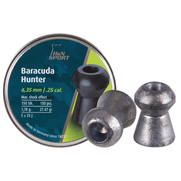 Пули H&N Baracuda Hunter 6.35мм, 1.78г, 150шт - изображение 1