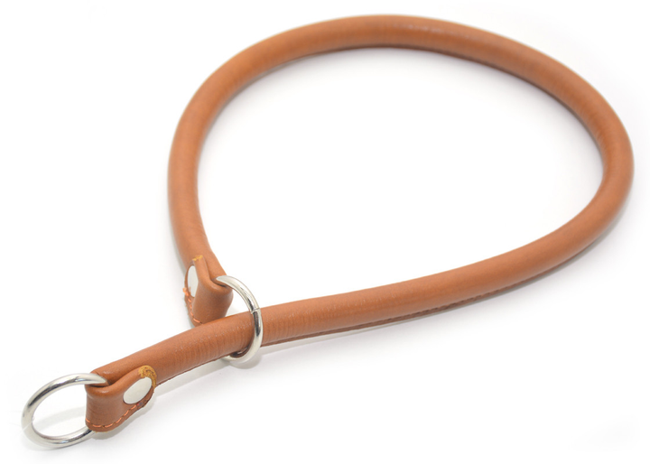 Ошейник ринговка для собак Zoo-hunt круглый кожаный РК рыжий РК 1,2/65 ...