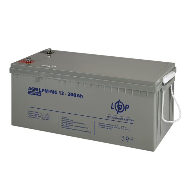 Акумулятор AGM - 200 Ач, 12В мультигелевый LogicPower LPM-MG 12-200 AH - Фото 1 Акумулятор AGM - 200 Ач, 12В мультигелевый LogicPower LPM-MG 12-200 AH - зображення 1