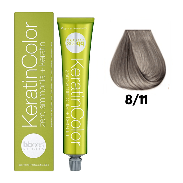 8/11 Крем-краска для волос безаммиачная BBCOS Keratin Color блондин светлый интенсивный 100 мл - Фото 1 8/11 Крем-краска для волос безаммиачная BBCOS Keratin Color блондин светлый интенсивный 100 мл - изображение 1