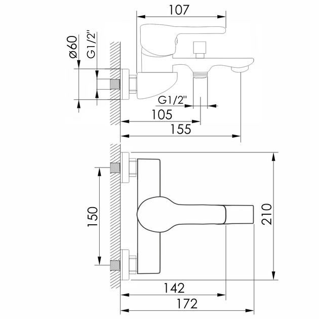 Смеситель для ванны IMPRESE JARO f03207301AA - изображение 2
