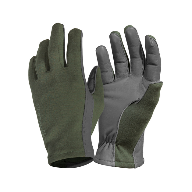 Вогнетривкі номекс тактичні рукавички Pentagon SHORT CUFF PILOT P20001 Medium, Олива (Olive) - зображення 1