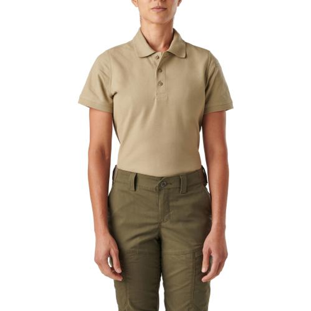 Футболка жіноча поло 5.11 Tactical Womens Utility Short Sleeve Polo 5.11 Tactical Silver M (Тан) - зображення 1