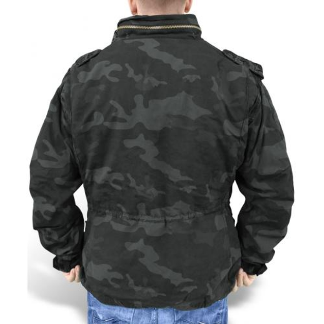 Куртка із знімною підкладкою Surplus Regiment M65 Jacket Surplus Raw Vintage Washed black camo 2XL (Чорний Камуфляж) - зображення 2