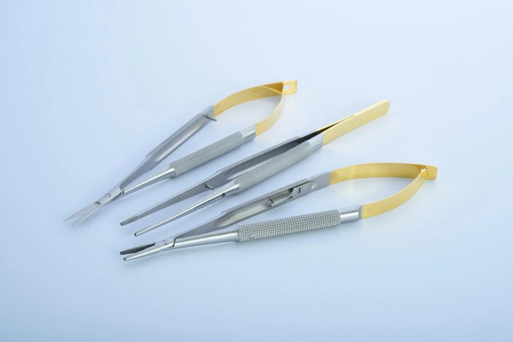 Набір для мікрохірургії Голкотримач Castroviejo + Пінцет + Ножиці 16см - изображение 1
