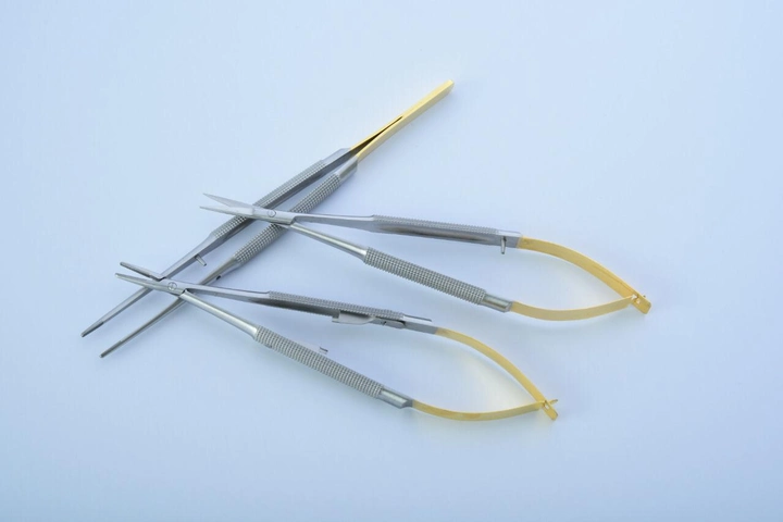 Набір для мікрохірургії Голкотримач Castroviejo + Пінцет + Ножиці 16см - изображение 2