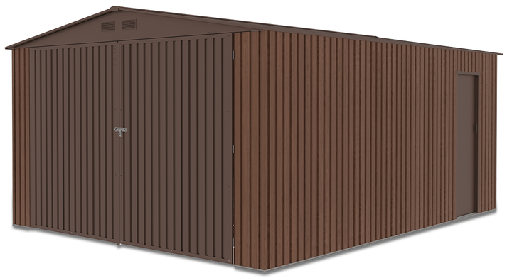Садовий будинок - гараж металевий Kingston 380x480 Walnut 000346 - зображення 4